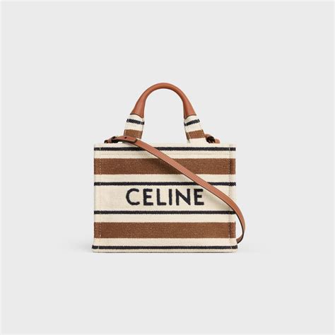 small cabas thais in striped textile with celine JACQUARD